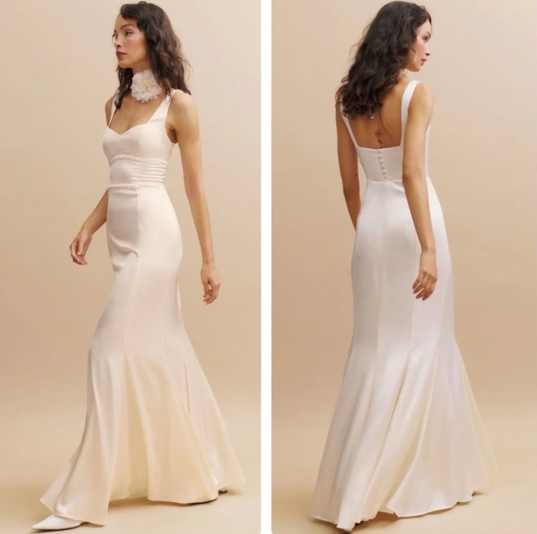New Reformation Payton Satin Dress Size 0 Bridal Maxi Wedding Gown Women